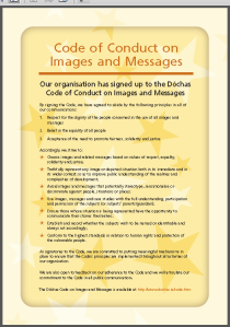 Read the Dóchas Code of Conduct on Images & Messages
